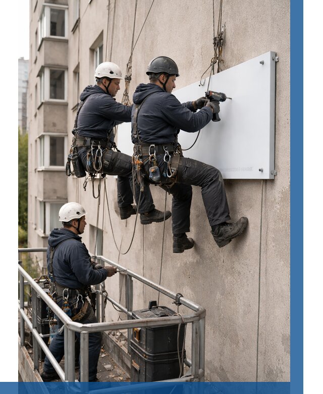 Монтаж табличек и указателей в Обнинске от 3553 р. | ВЫСОТНИК-Бнн