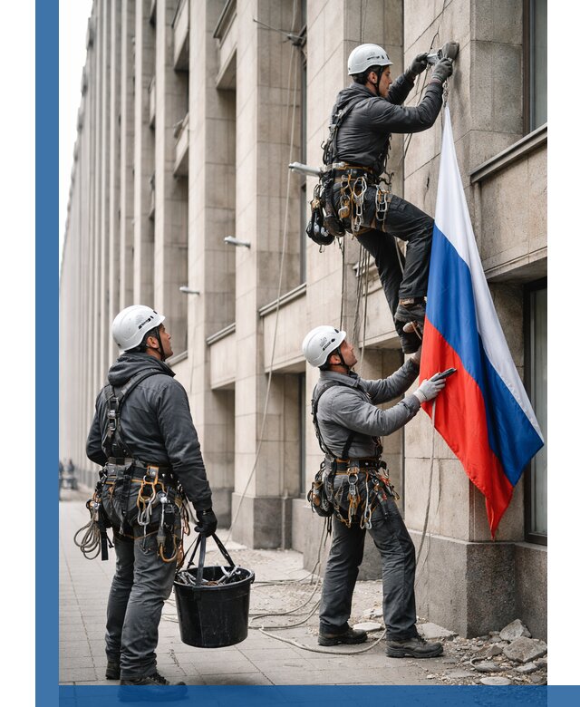 Профессиональная установка флагов на фасаде в Обнинске