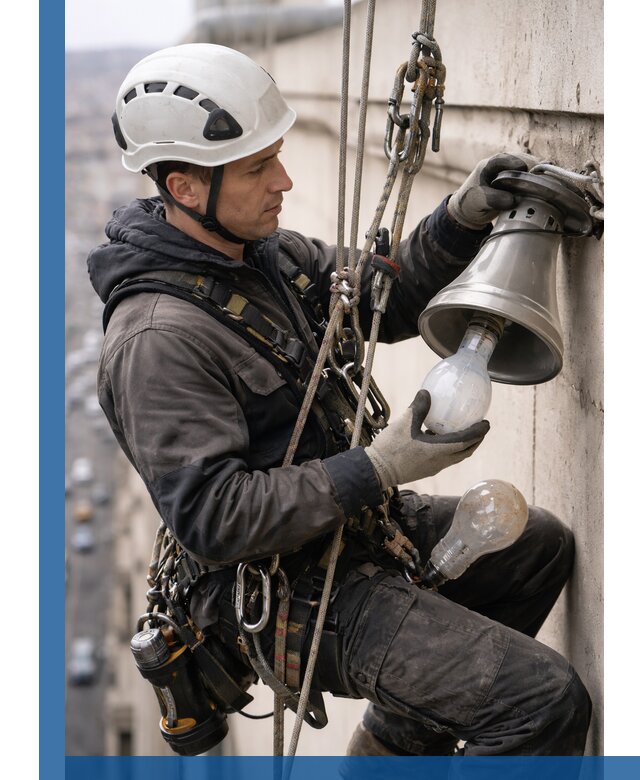 Замена ламп на высоте в Обнинске профессионально и быстро