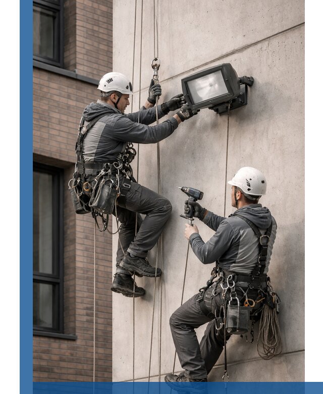 Профессиональный монтаж фасадных прожекторов в Обнинске под ключ