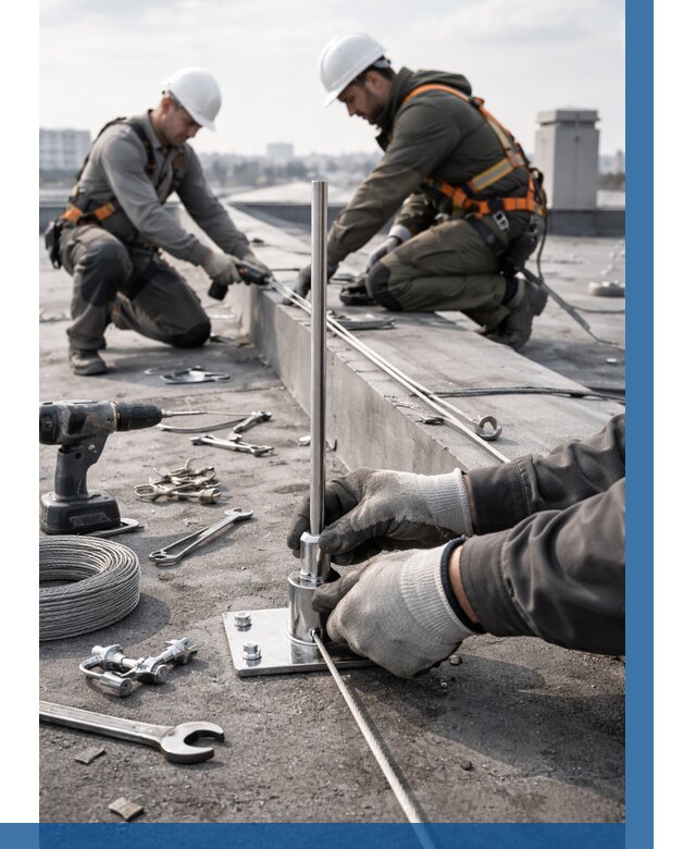 Монтаж молниезащиты на кровле в Обнинске цена от 25375 р. | ВЫСОТНИК-Бнн