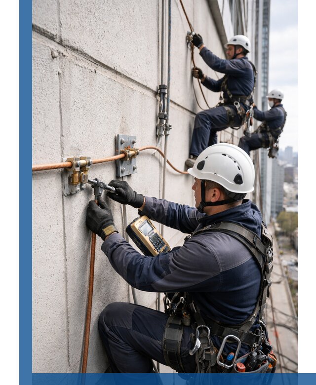 Монтаж системы заземления здания и молниезащиты в Обнинске