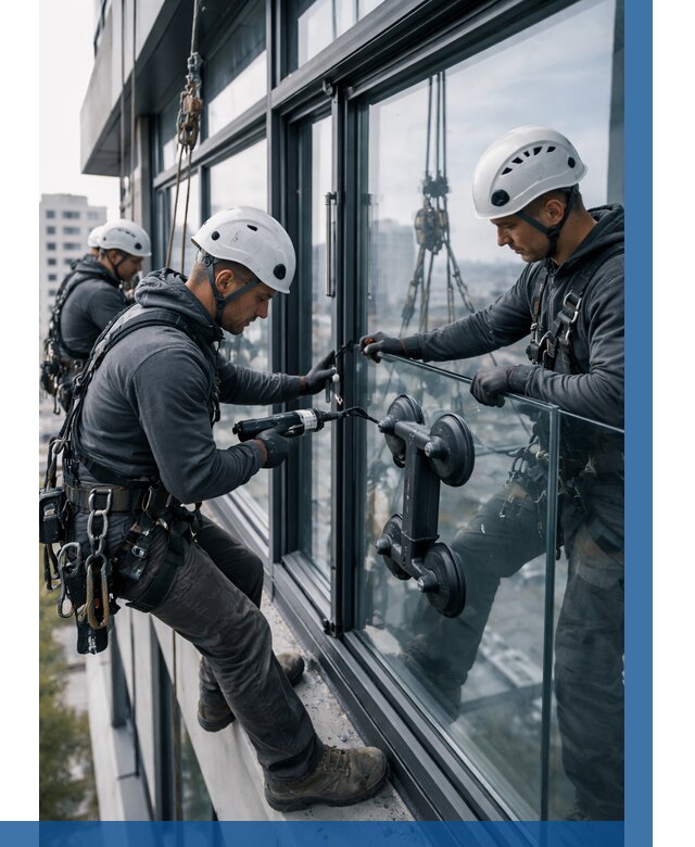 Витражное остекление зданий в Обнинске от 3553 р. | ВЫСОТНИК-Бнн