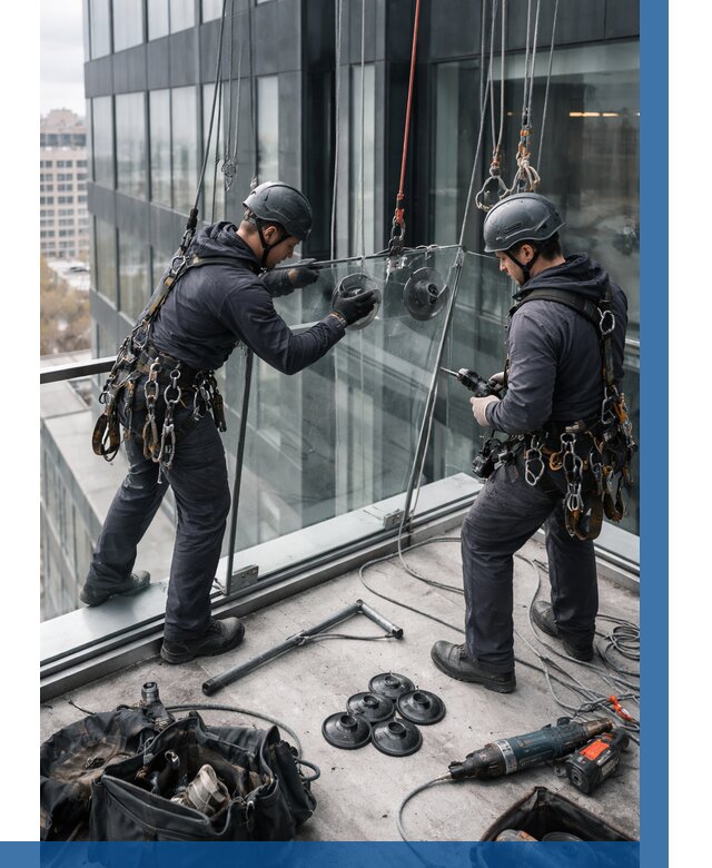 Монтаж стеклянных ограждений в Обнинске от 2538 р. | ВЫСОТНИК-Бнн