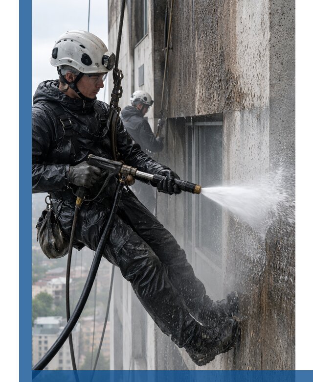 Гидроструйная очистка фасадов и конструкций в Обнинске