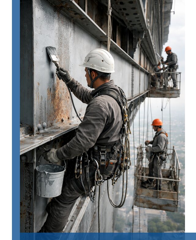 Покраска металлоконструкций на высоте в Обнинске профессионально