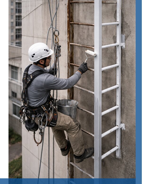 Покраска пожарных лестниц в Обнинске от 4568 р. | ВЫСОТНИК-Бнн