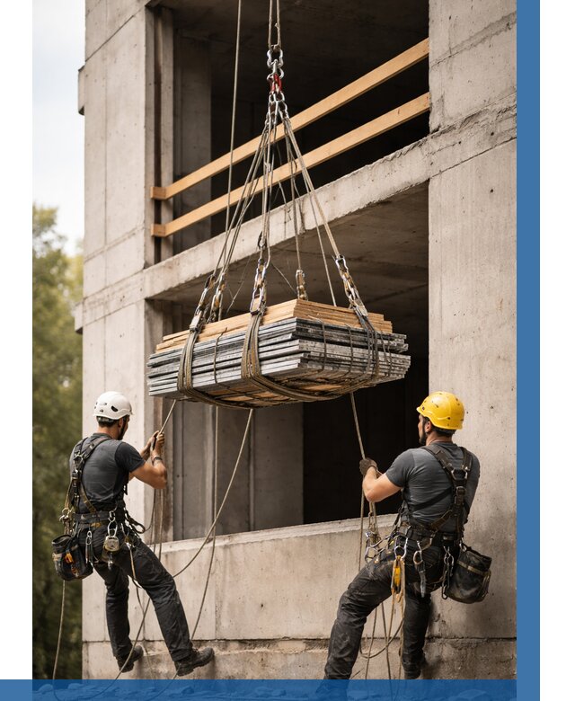 Подъем материала на этаж веревками в Обнинске от 1523 р. | ВЫСОТНИК-Бнн