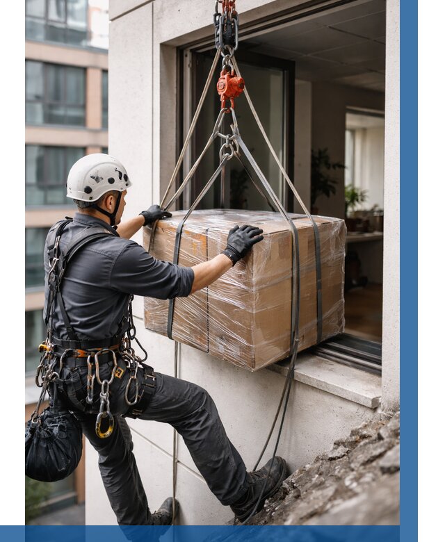 Подъем груза через окно в Обнинске от 4568 р. | ВЫСОТНИК-Бнн