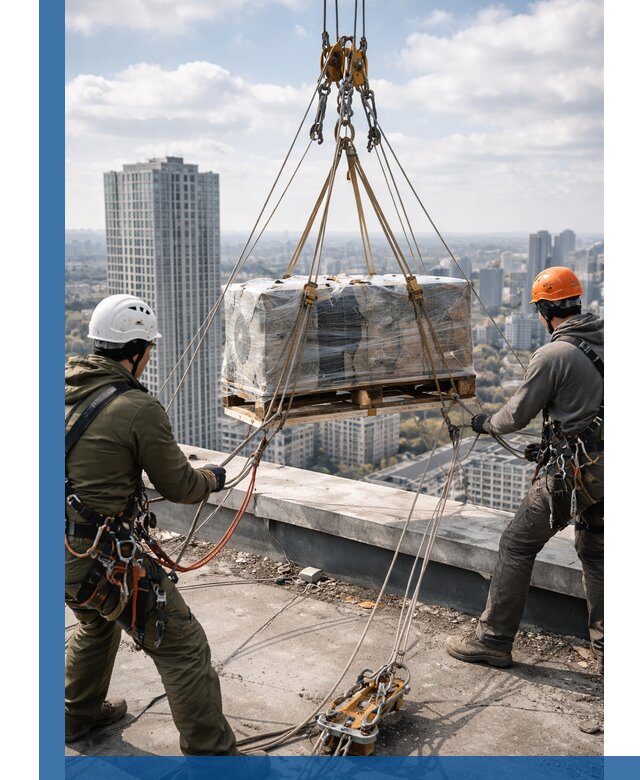 Подъем и монтаж крупногабаритных грузов на крышу в Обнинске