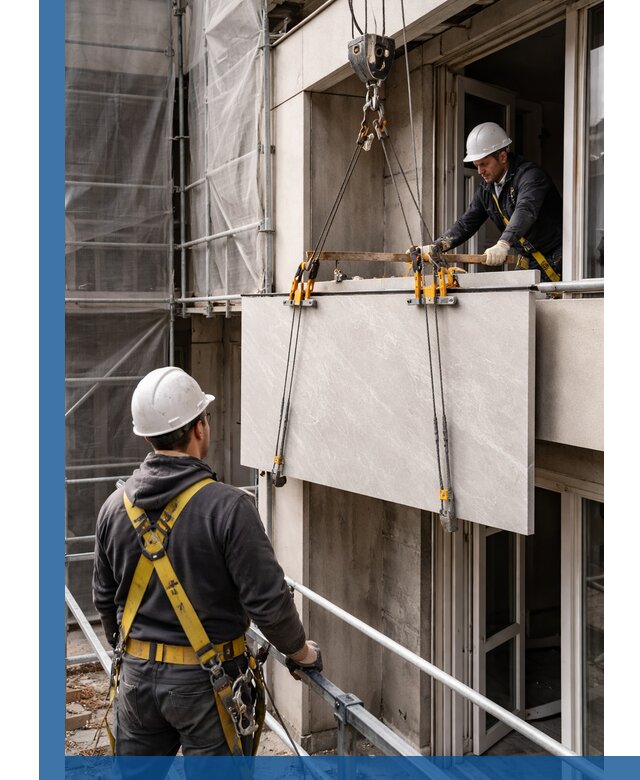 Подъем керамогранита на этаж в Обнинске грузчиками и техникой