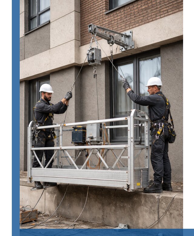 Монтаж и подъем фасадной люльки в Обнинске с гарантией безопасности