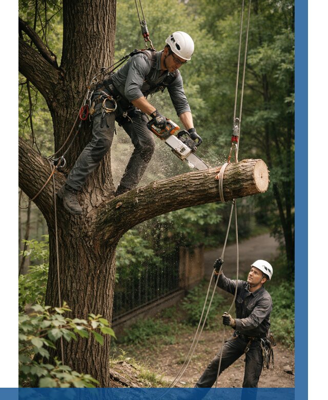 Спил деревьев альпинистами в Обнинске от 8120 р. | ВЫСОТНИК-Бнн