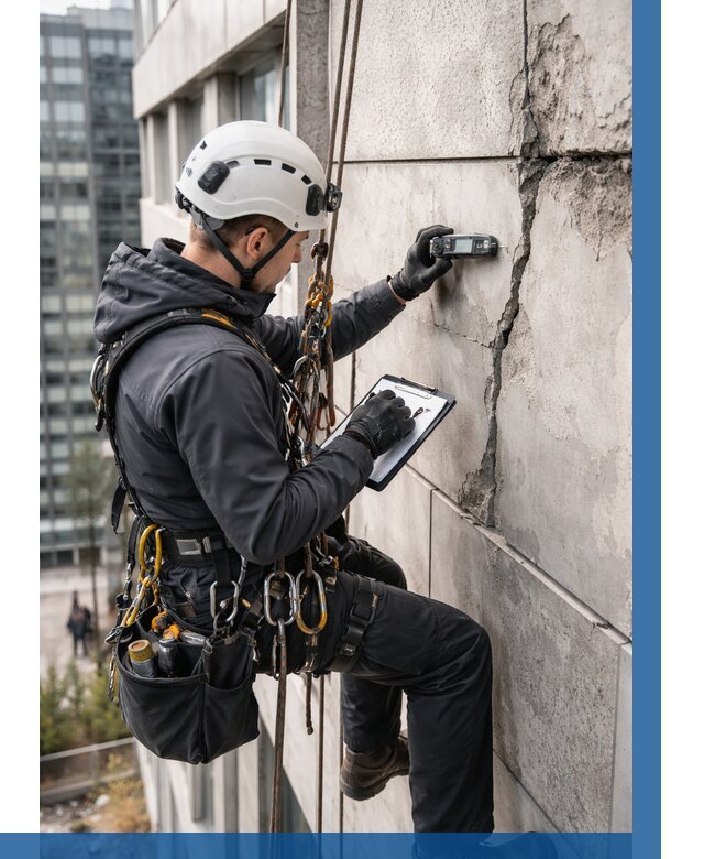 Обследование фасада альпинистами в Обнинске от 122 р. | ВЫСОТНИК-Бнн