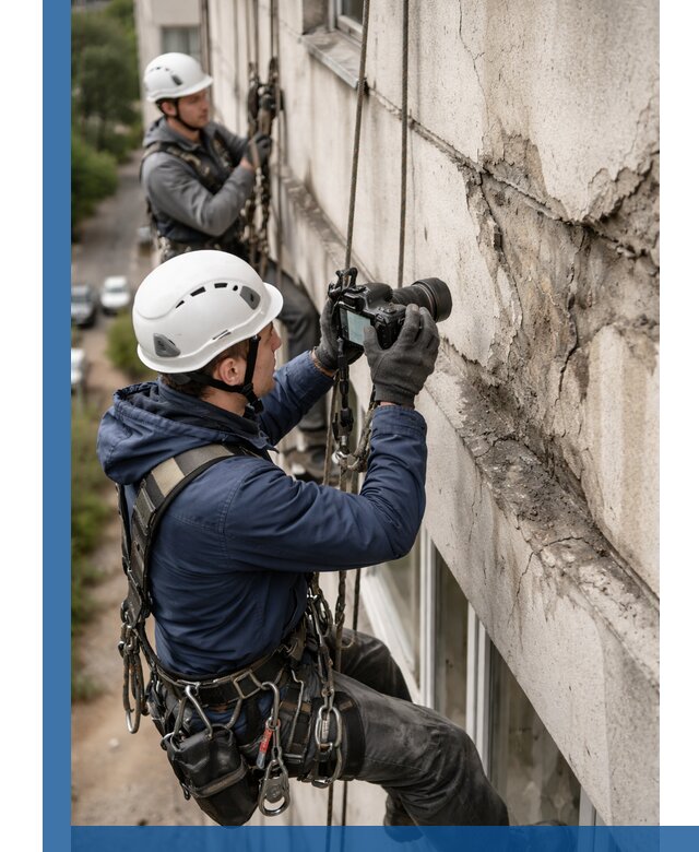 Фотофиксация дефектов фасада с высотной съемкой в Обнинске