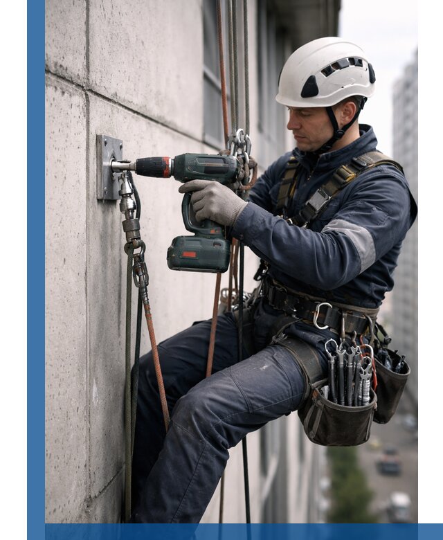 Установка анкерных точек для высотных работ в Обнинске