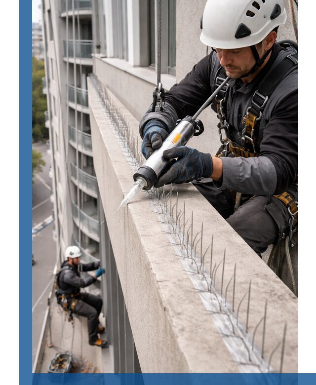 Установка шипов от птиц на фасадах и кровлях в Обнинске